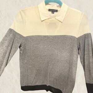 Ann Taylor Sweater & Mock Collar Shirt - XS